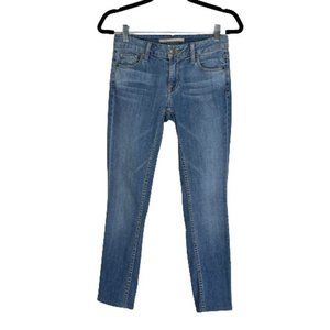 Vince Vintage Boy Jeans Caribbean Wash  Size 25 Skinny Jean Low Rise Solid Blue